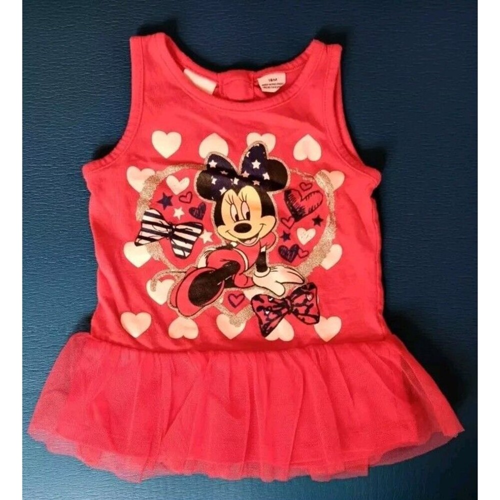 shirt 18 months Girls Disney Minnie Mouse Sleeveless tank red ruffle
